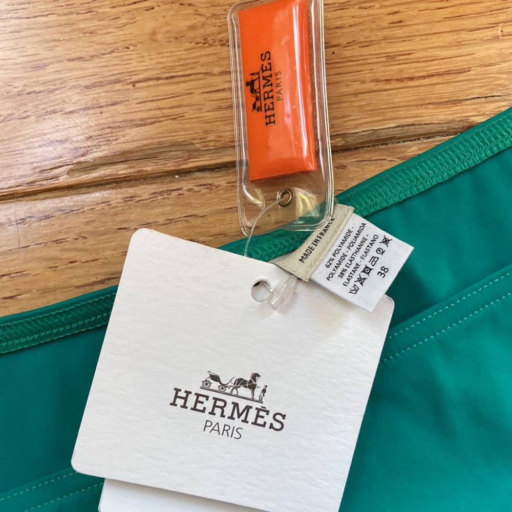 HERMES Emerald Green swim bottom : size 38 (size 6) - Picture 11 of 15